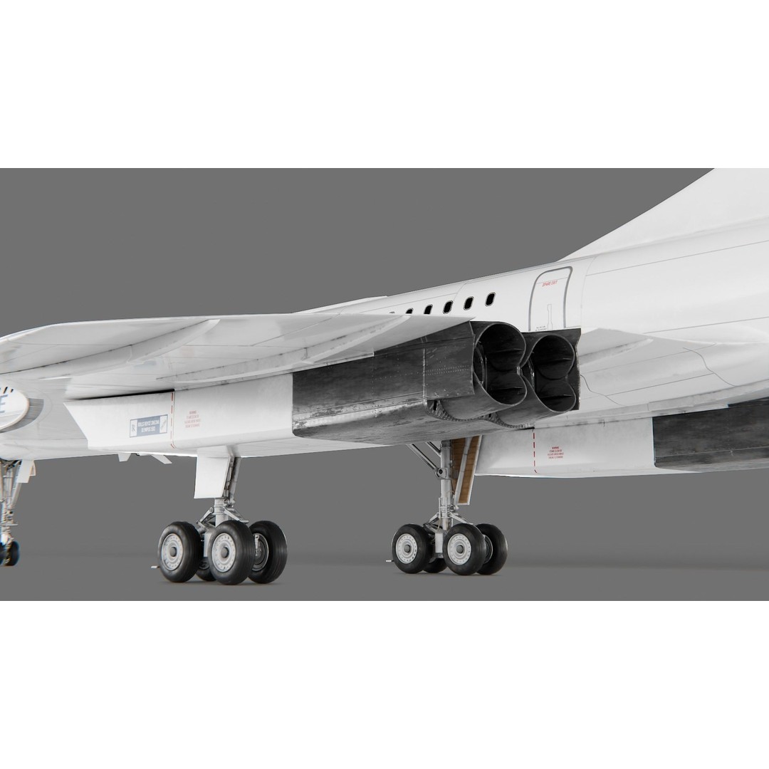 Concorde 3D Model – Detailed Aircraft with Rigging, FBX & Blender - View 10