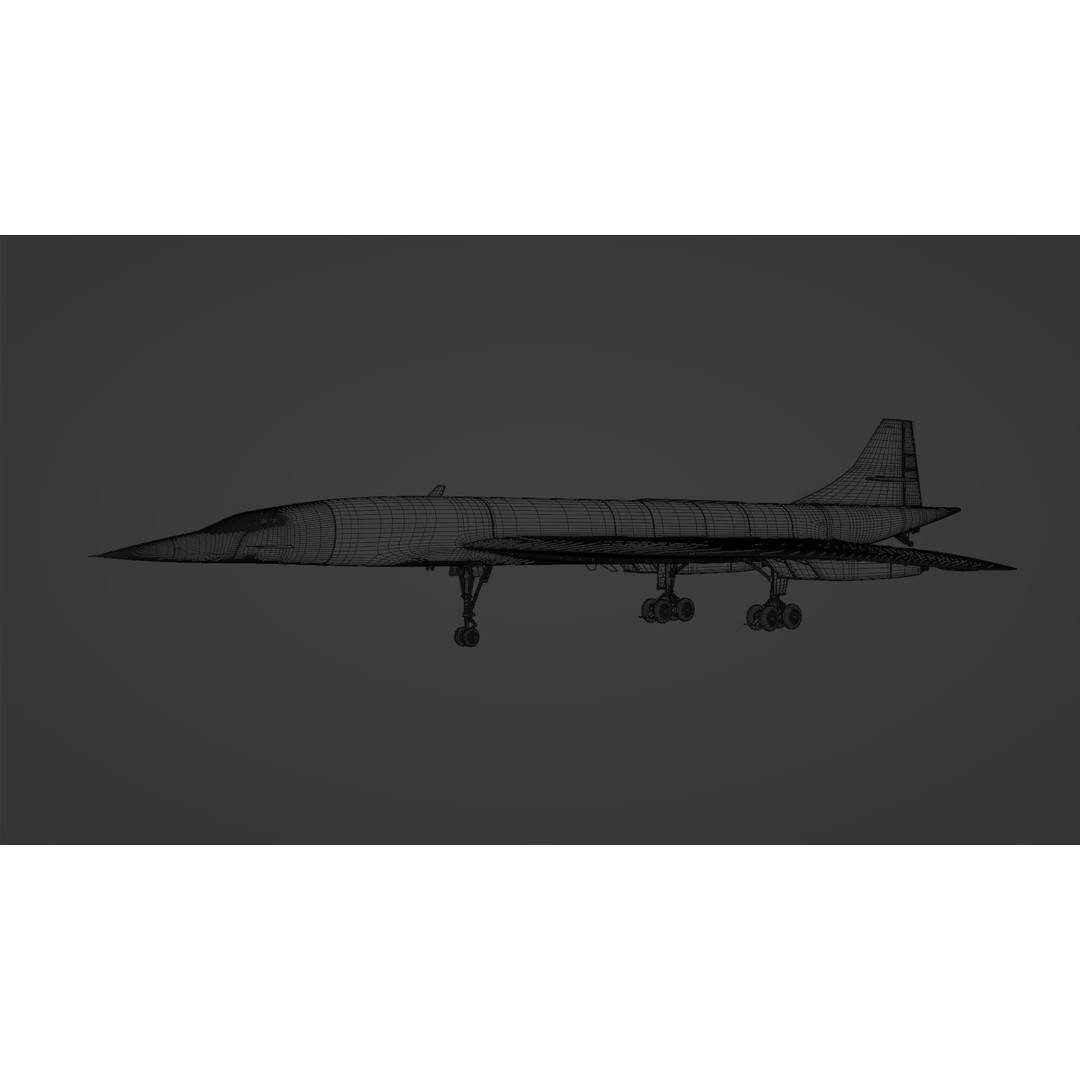 Concorde 3D Model – Detailed Aircraft with Rigging, FBX & Blender - View 11