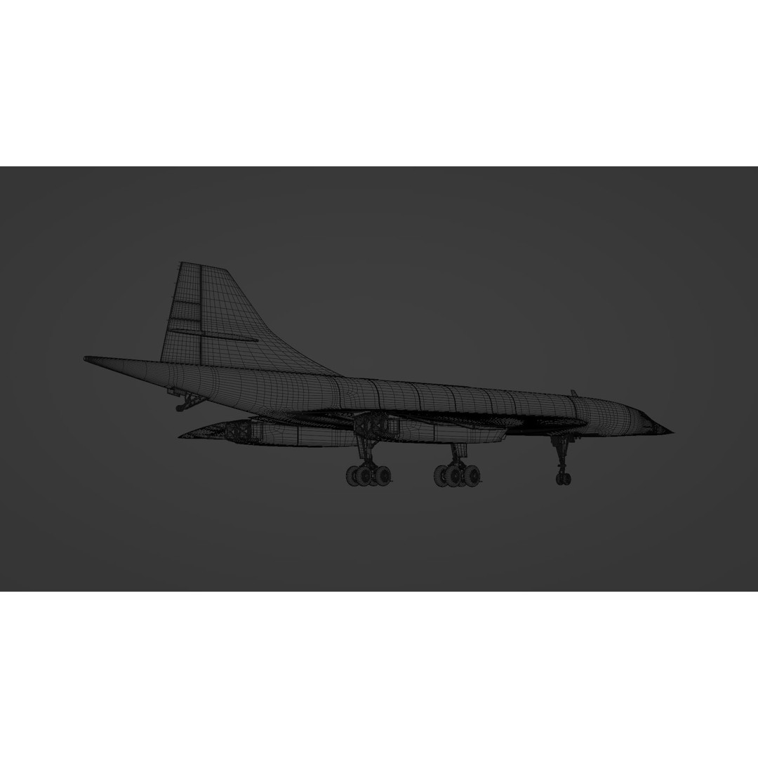 Concorde 3D Model – Detailed Aircraft with Rigging, FBX & Blender - View 12