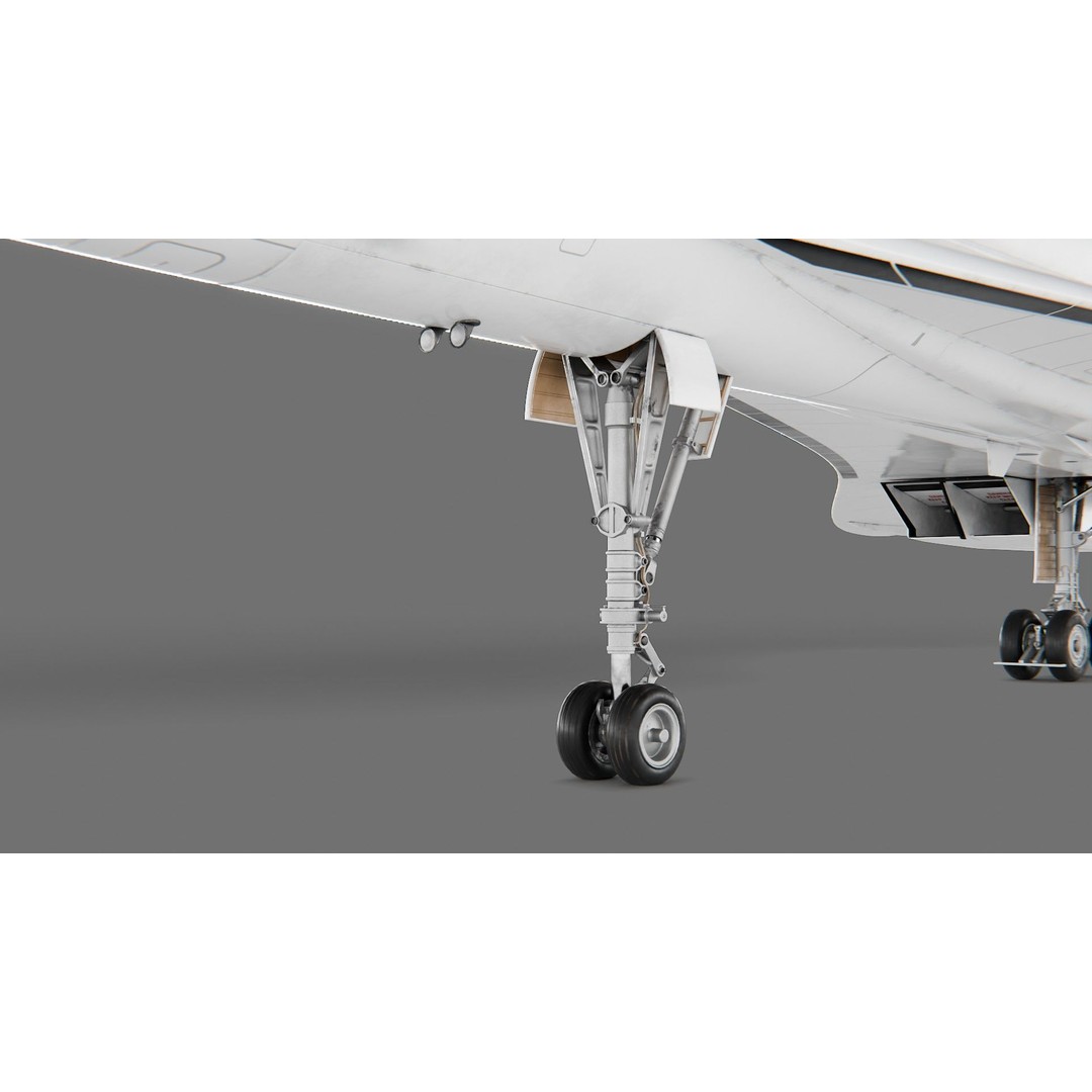 Concorde 3D Model – Detailed Aircraft with Rigging, FBX & Blender - View 16