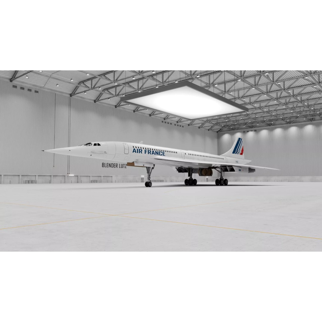 Concorde 3D Model – Detailed Aircraft with Rigging, FBX & Blender - View 2