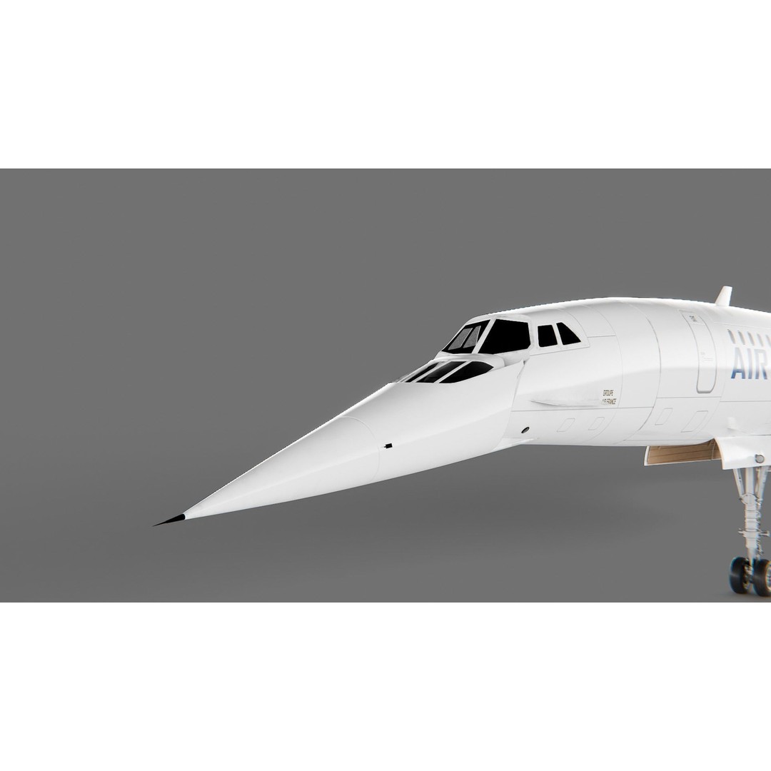 Concorde 3D Model – Detailed Aircraft with Rigging, FBX & Blender - View 21