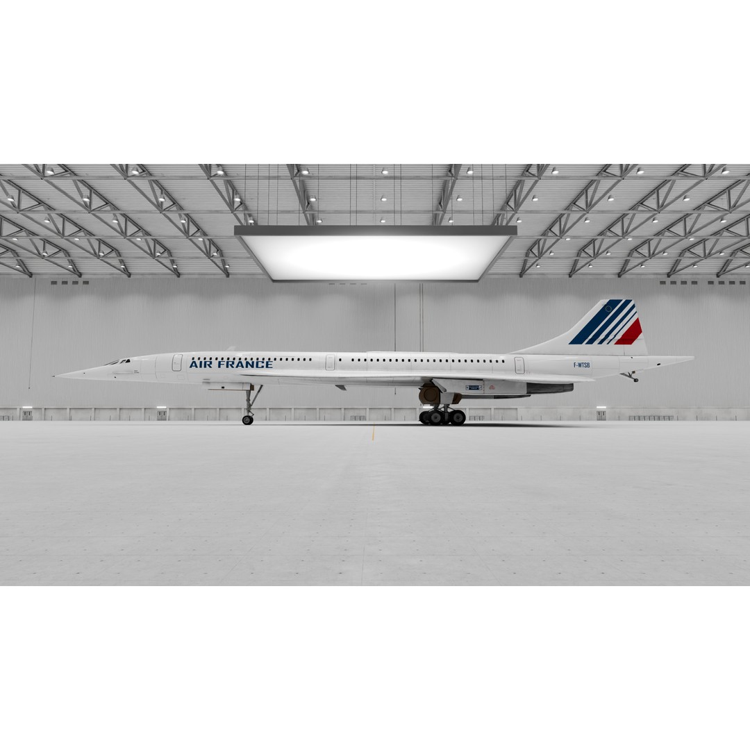 Concorde 3D Model – Detailed Aircraft with Rigging, FBX & Blender - View 3
