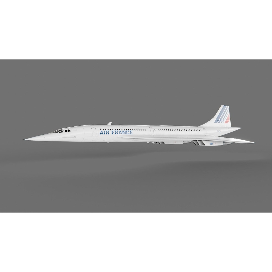 Concorde 3D Model – Detailed Aircraft with Rigging, FBX & Blender - View 5