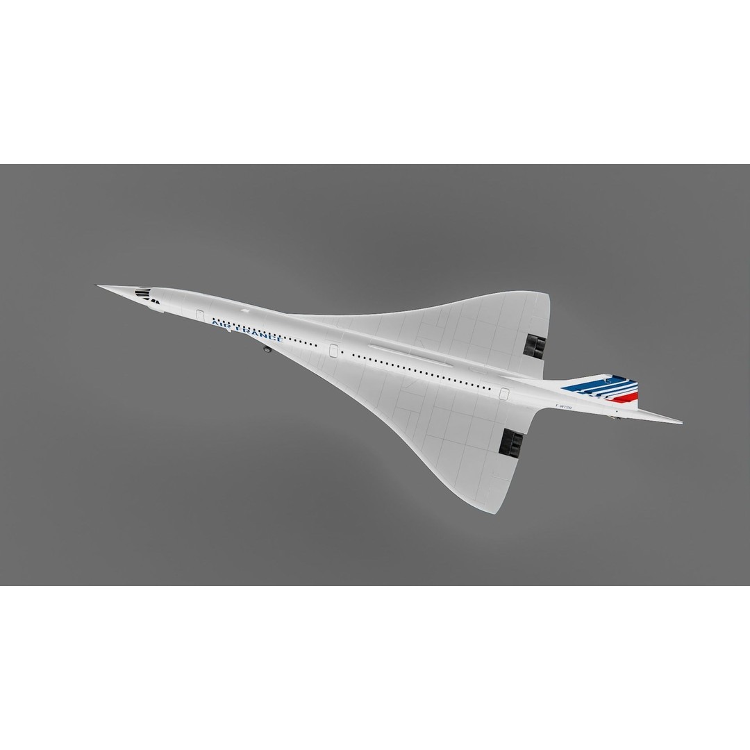 Concorde 3D Model – Detailed Aircraft with Rigging, FBX & Blender - View 8