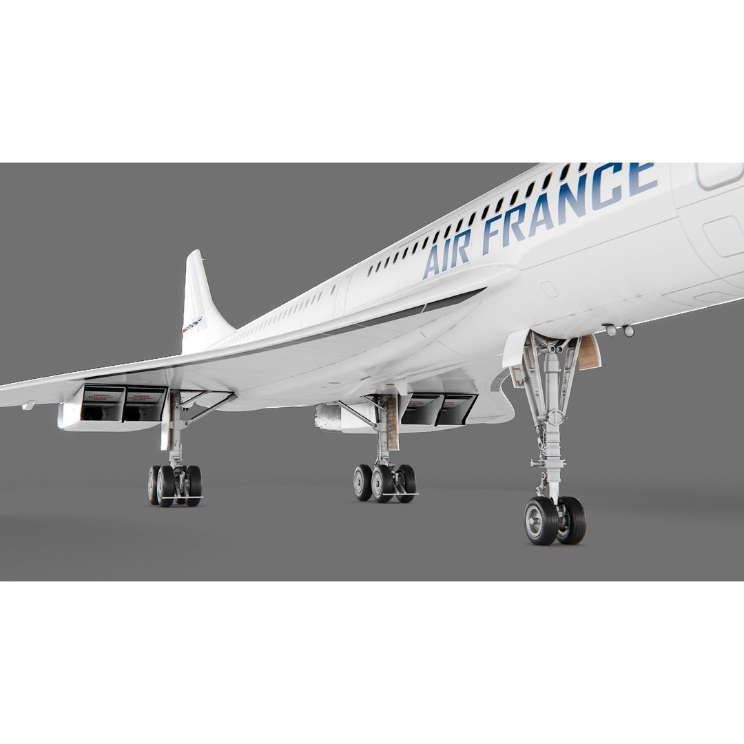 Concorde 3D Model – Detailed Aircraft with Rigging, FBX & Blender - View 9