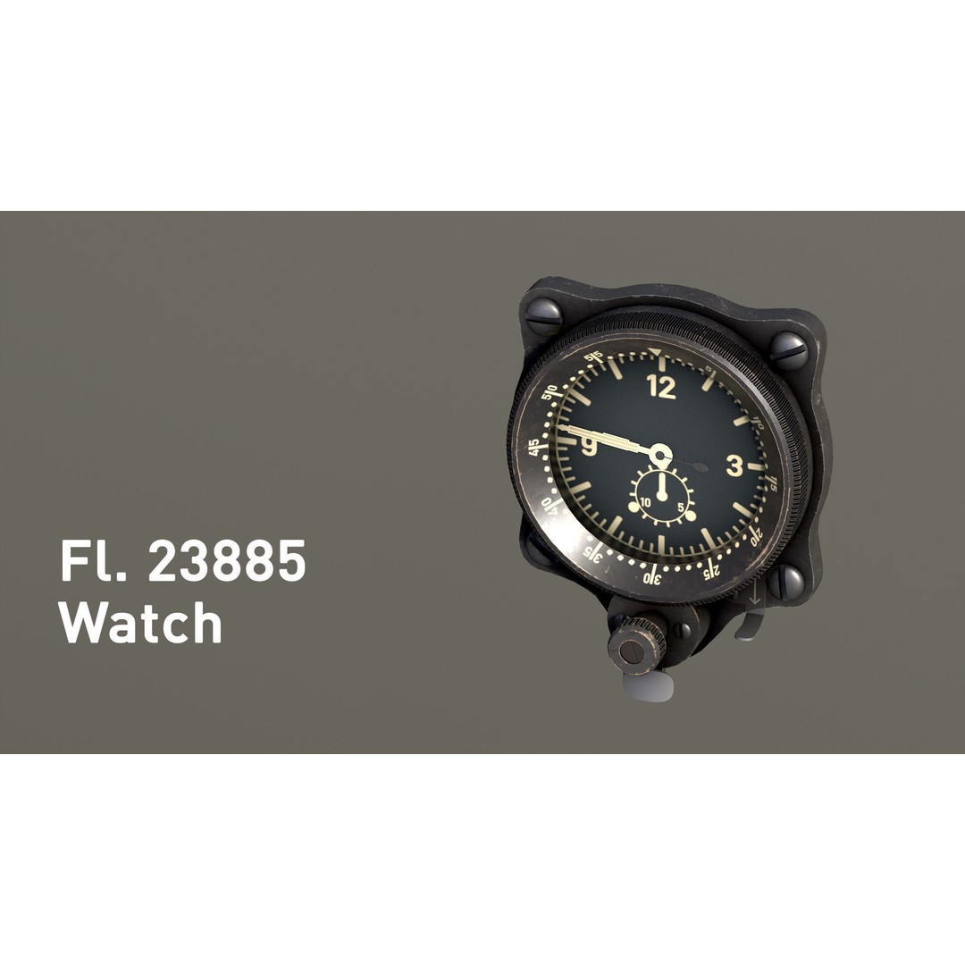 WWII German Aircraft Instruments 3D Model – Low Poly PBR Asset, FBX/OBJ - View 5