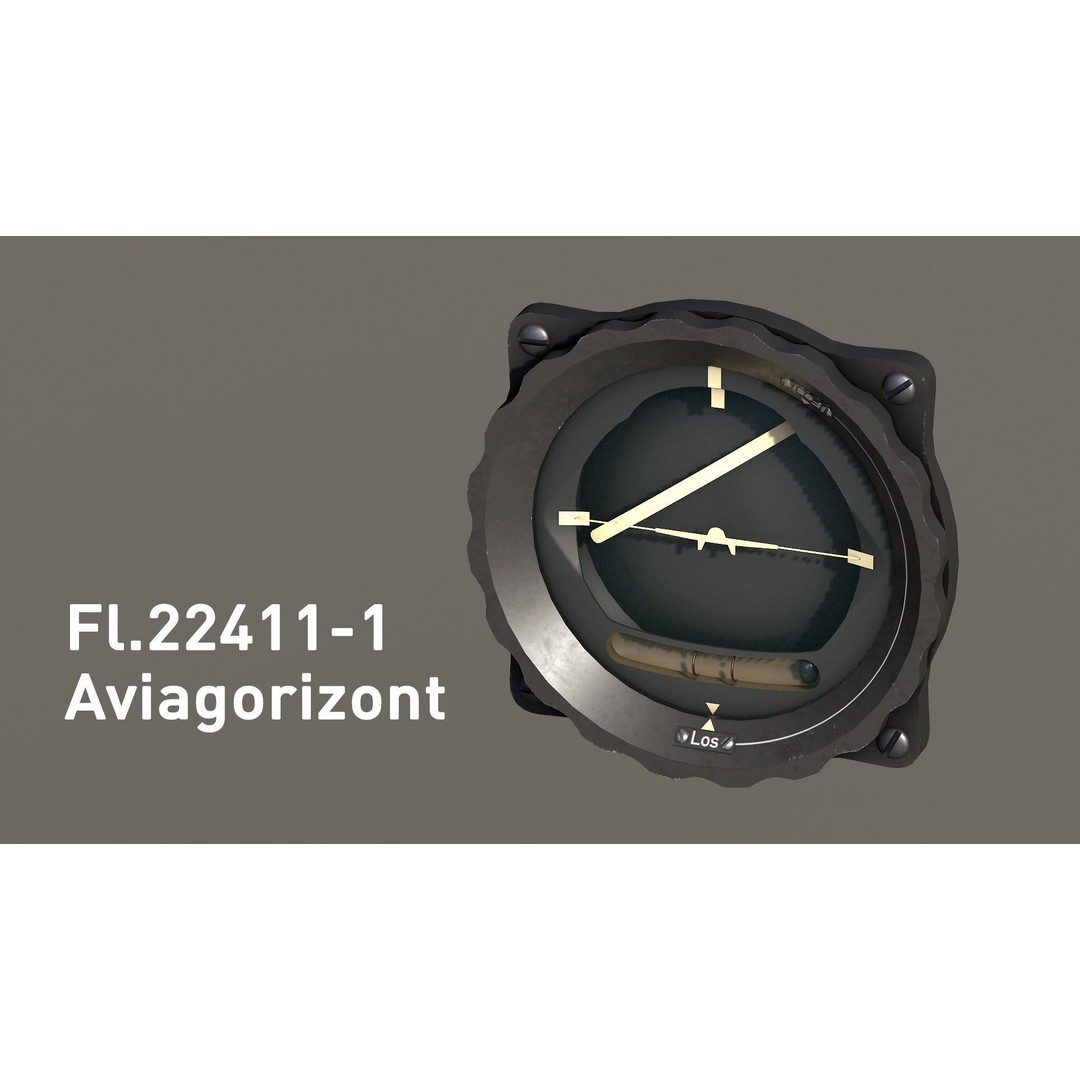 WWII German Aircraft Instruments 3D Model – Low Poly PBR Asset, FBX/OBJ - View 8