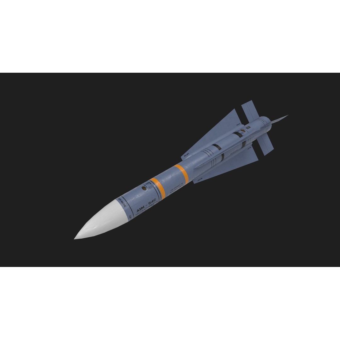 AIM-54 Phoenix Air to Air Missile 3D Model – Low Poly Game Asset, FBX
