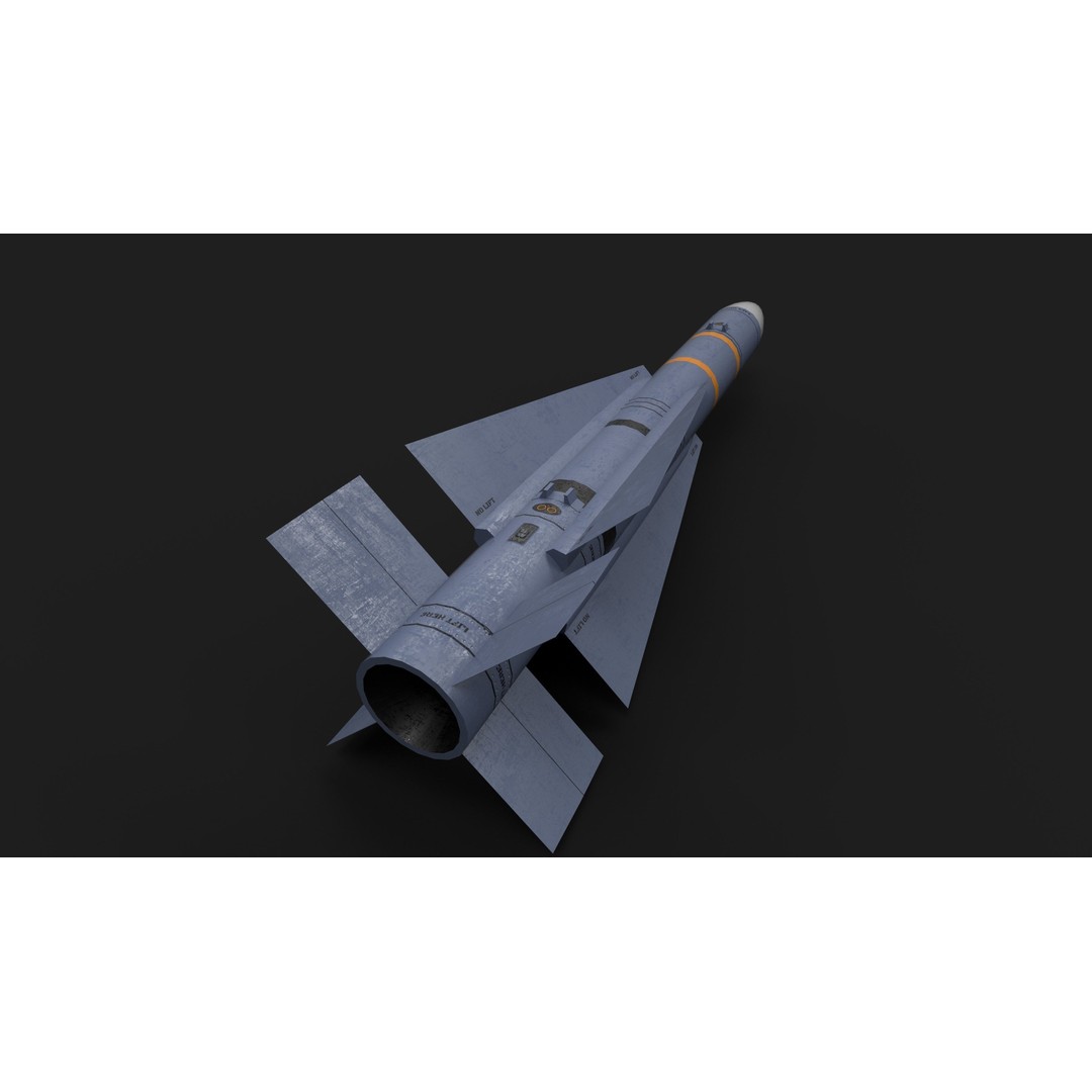 AIM-54 Phoenix Air to Air Missile 3D Model – Low Poly Game Asset, FBX - View 12