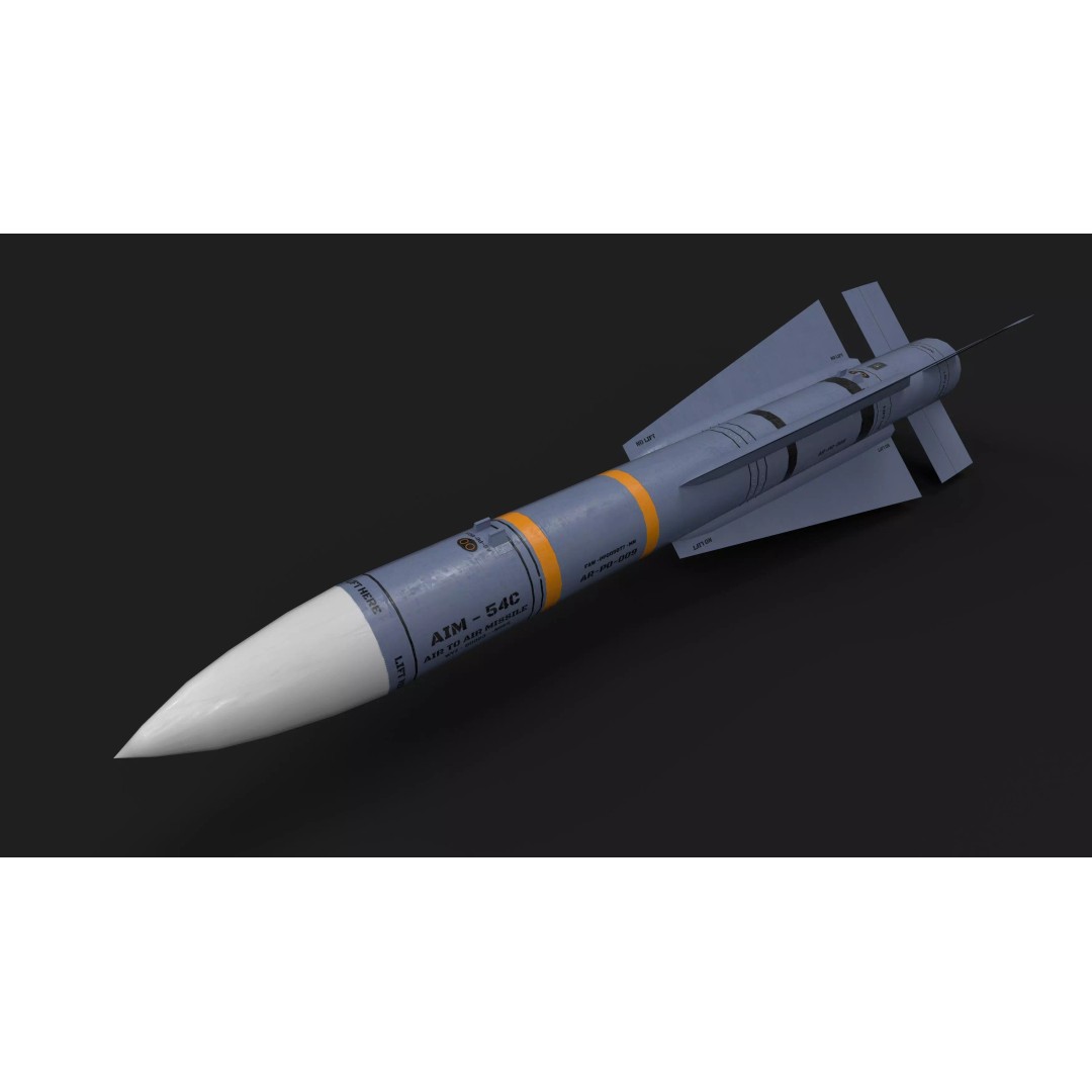 AIM-54 Phoenix Air to Air Missile 3D Model – Low Poly Game Asset, FBX - View 2