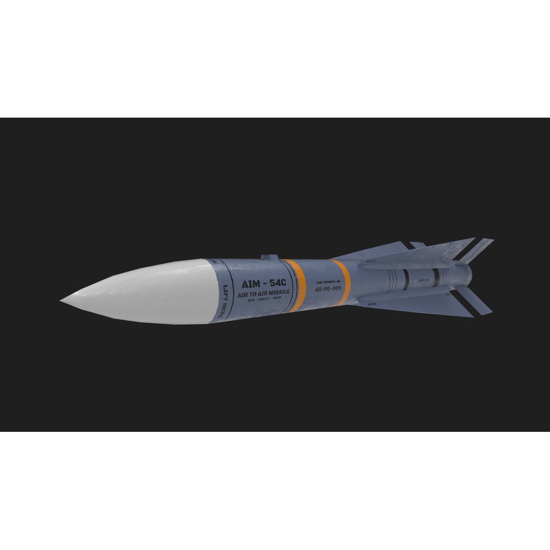 AIM-54 Phoenix Air to Air Missile 3D Model – Low Poly Game Asset, FBX - View 24