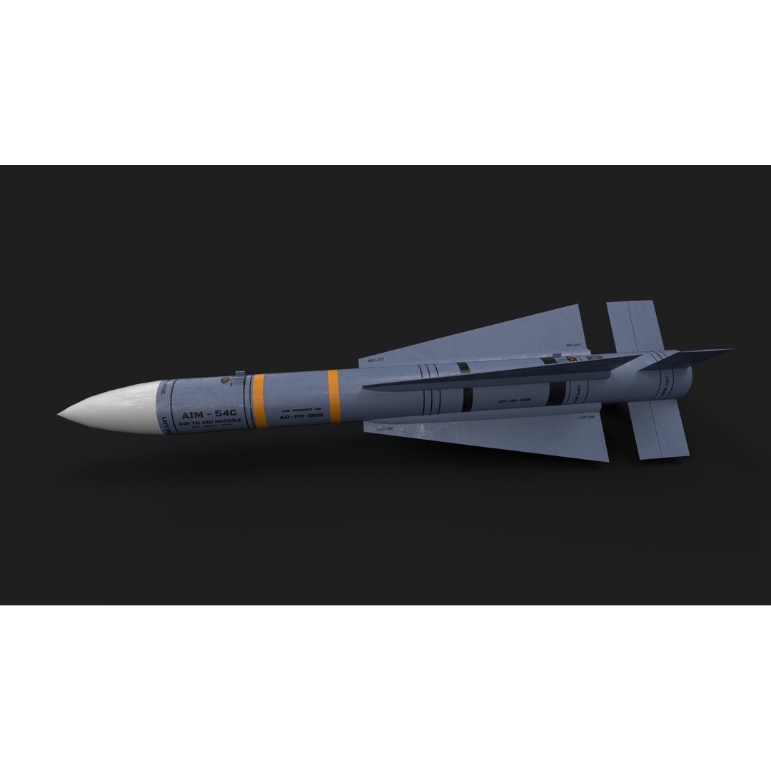 AIM-54 Phoenix Air to Air Missile 3D Model – Low Poly Game Asset, FBX - View 5