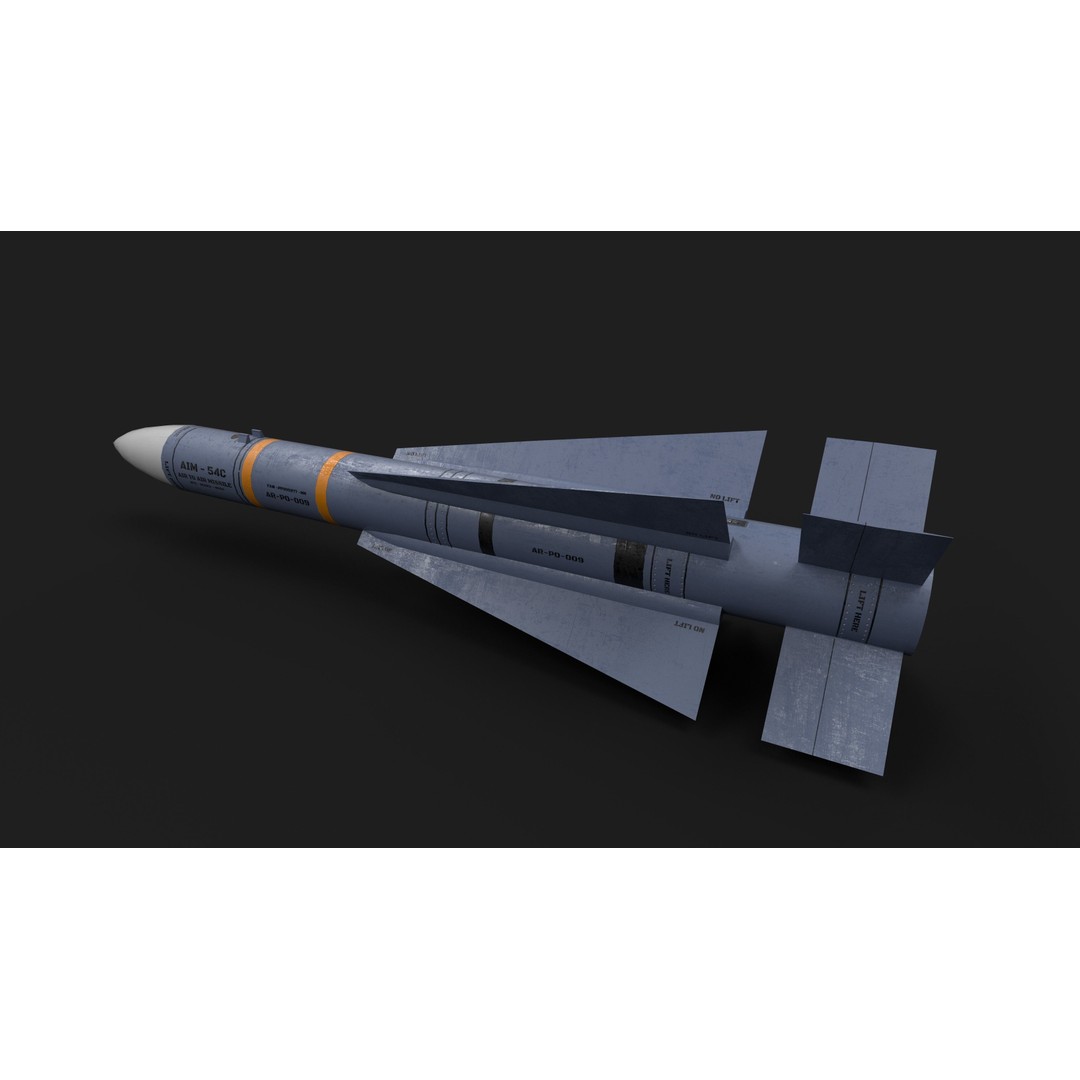 AIM-54 Phoenix Air to Air Missile 3D Model – Low Poly Game Asset, FBX - View 7
