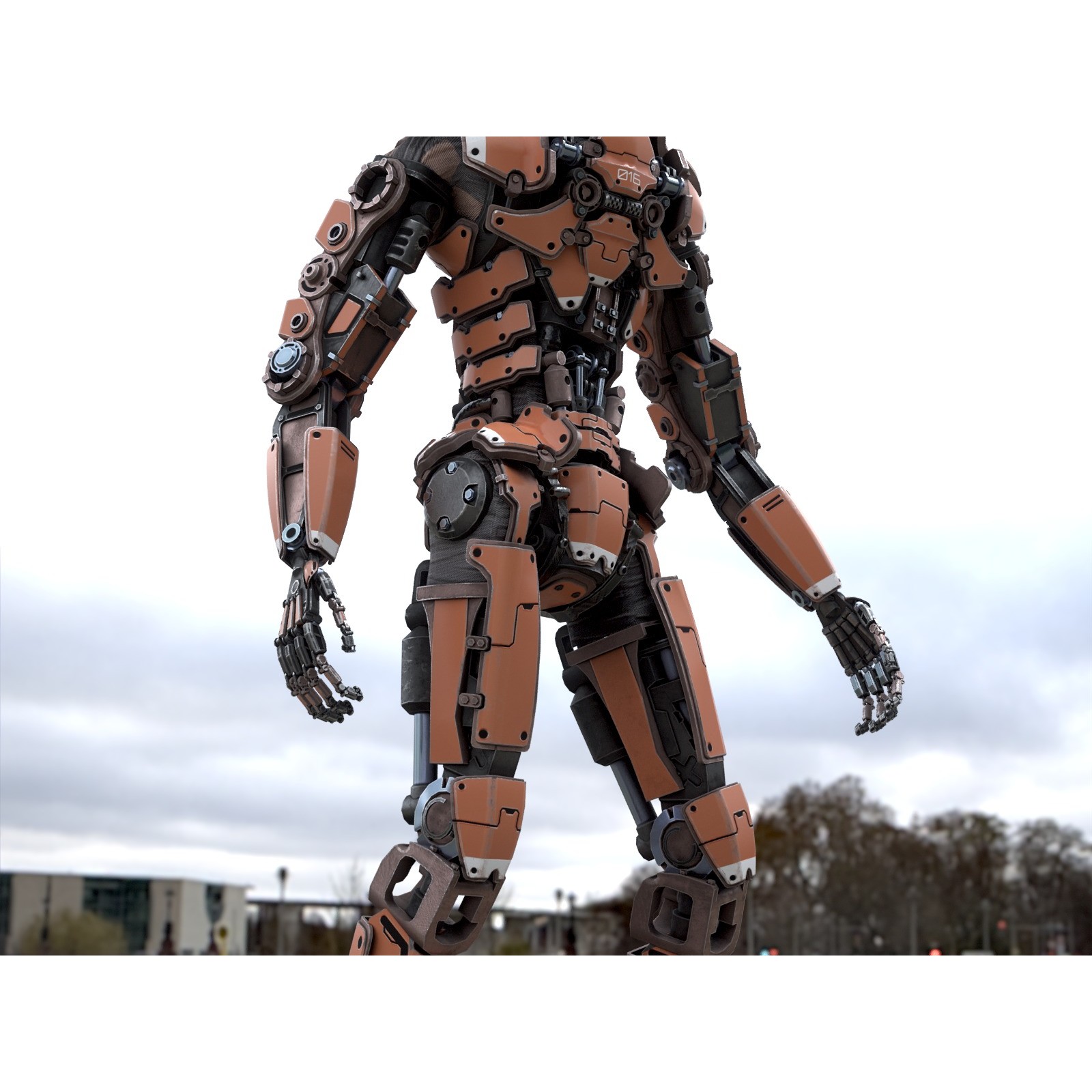 Rigged Sci-Fi Robot - Low-Poly Game-Ready 3D Model - View 11