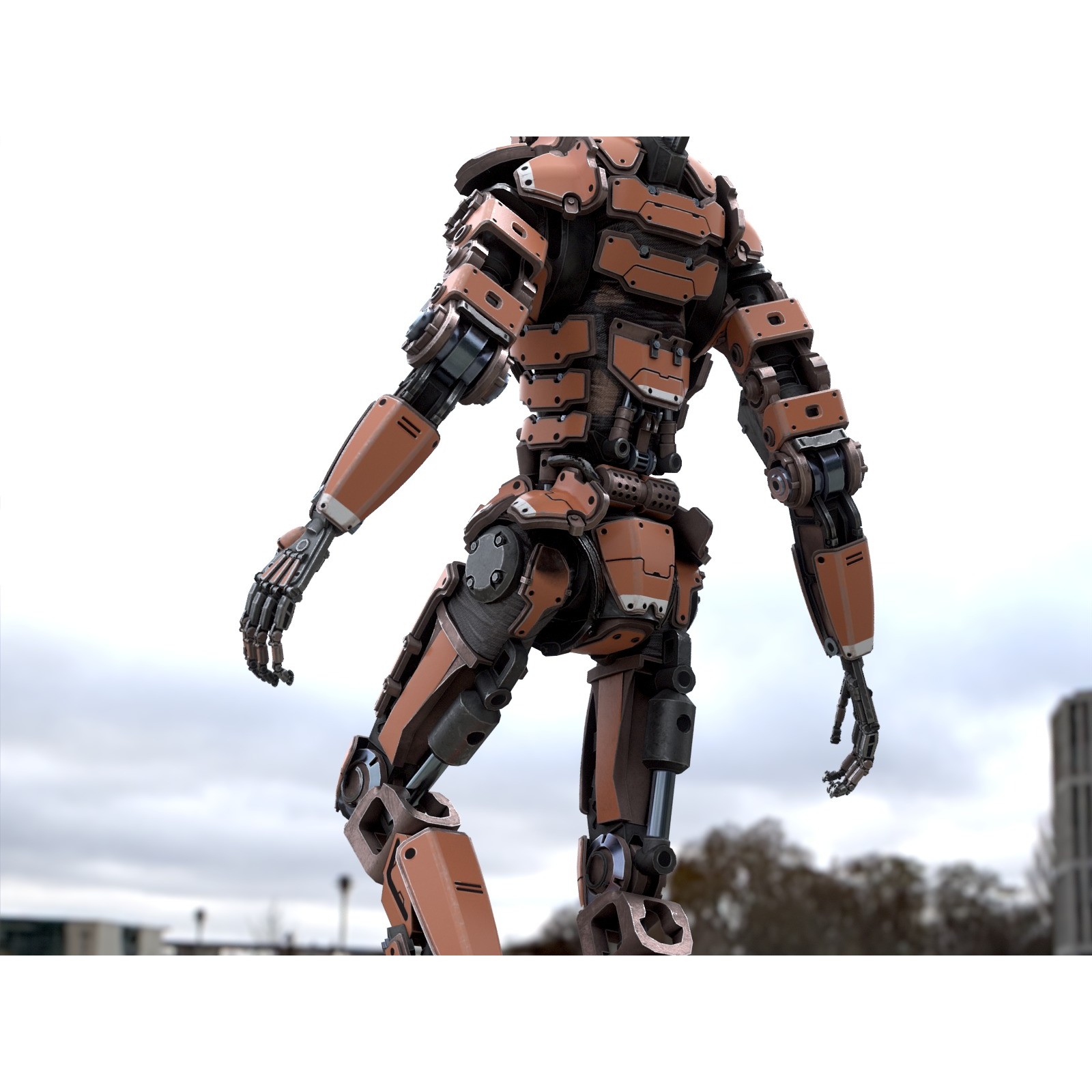 Rigged Sci-Fi Robot - Low-Poly Game-Ready 3D Model - View 12