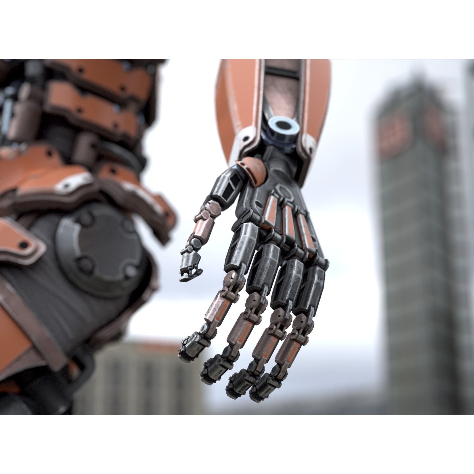 Rigged Sci-Fi Robot - Low-Poly Game-Ready 3D Model - View 13