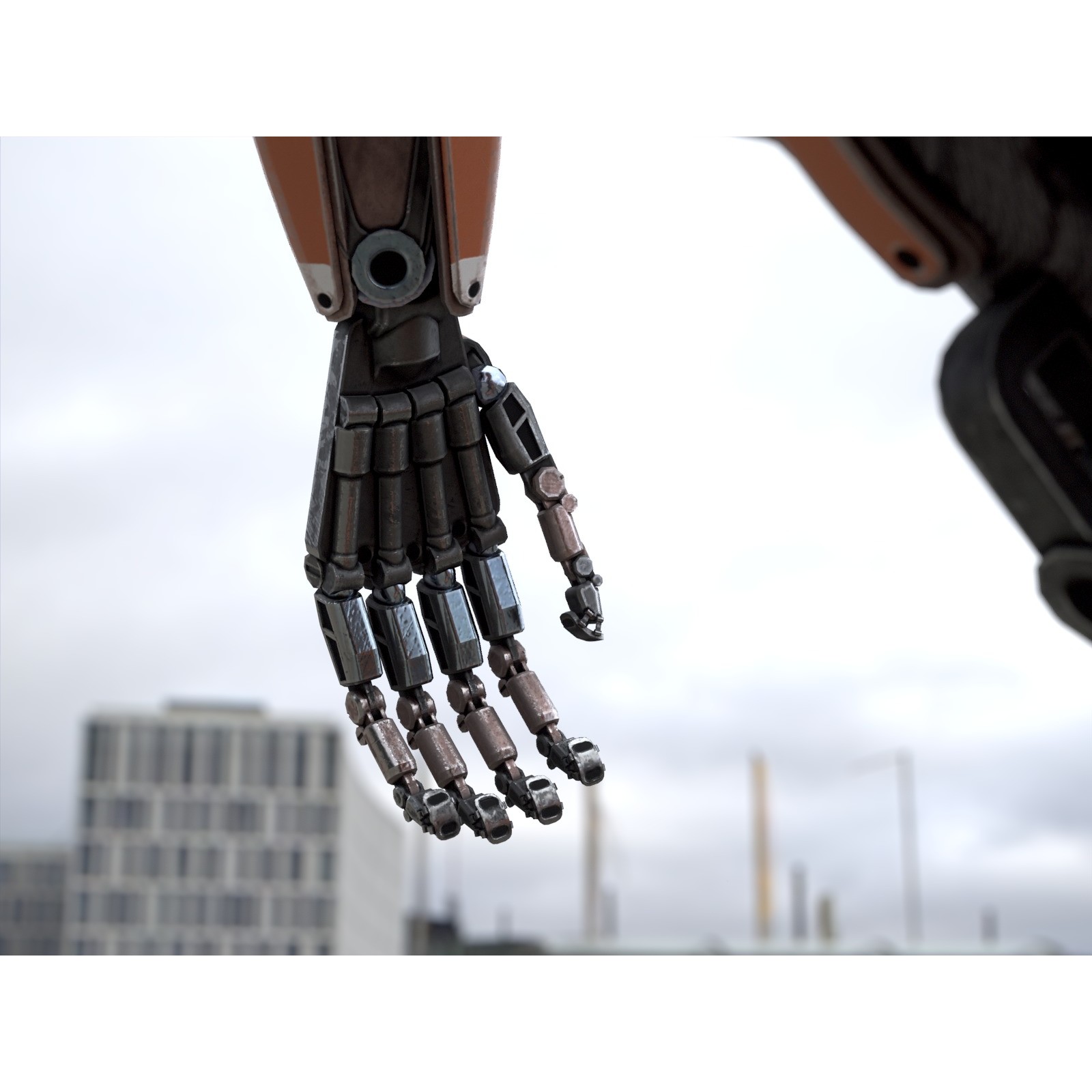 Rigged Sci-Fi Robot - Low-Poly Game-Ready 3D Model - View 14