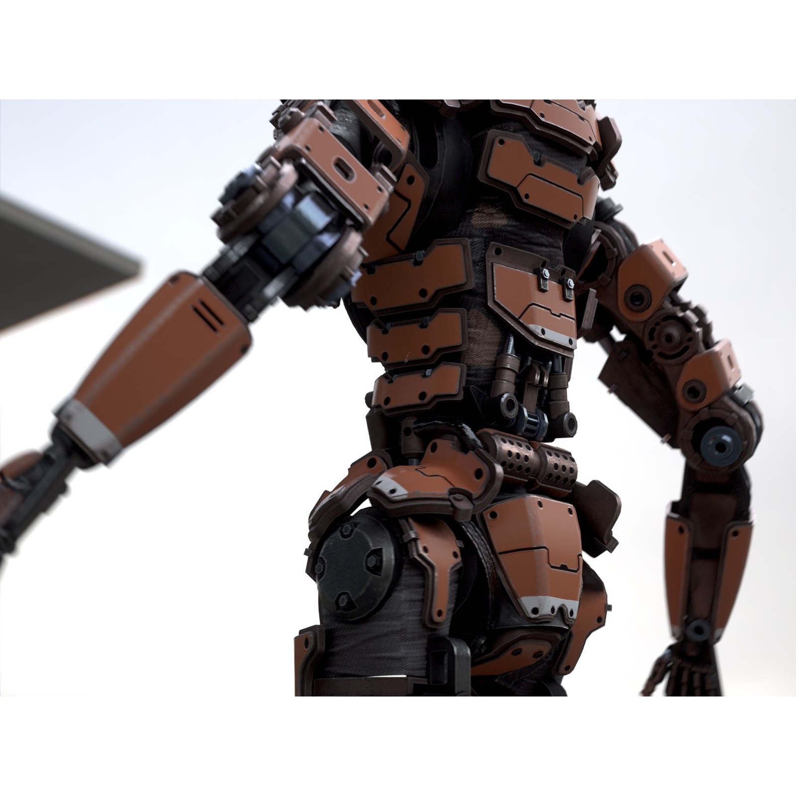 Rigged Sci-Fi Robot - Low-Poly Game-Ready 3D Model - View 17