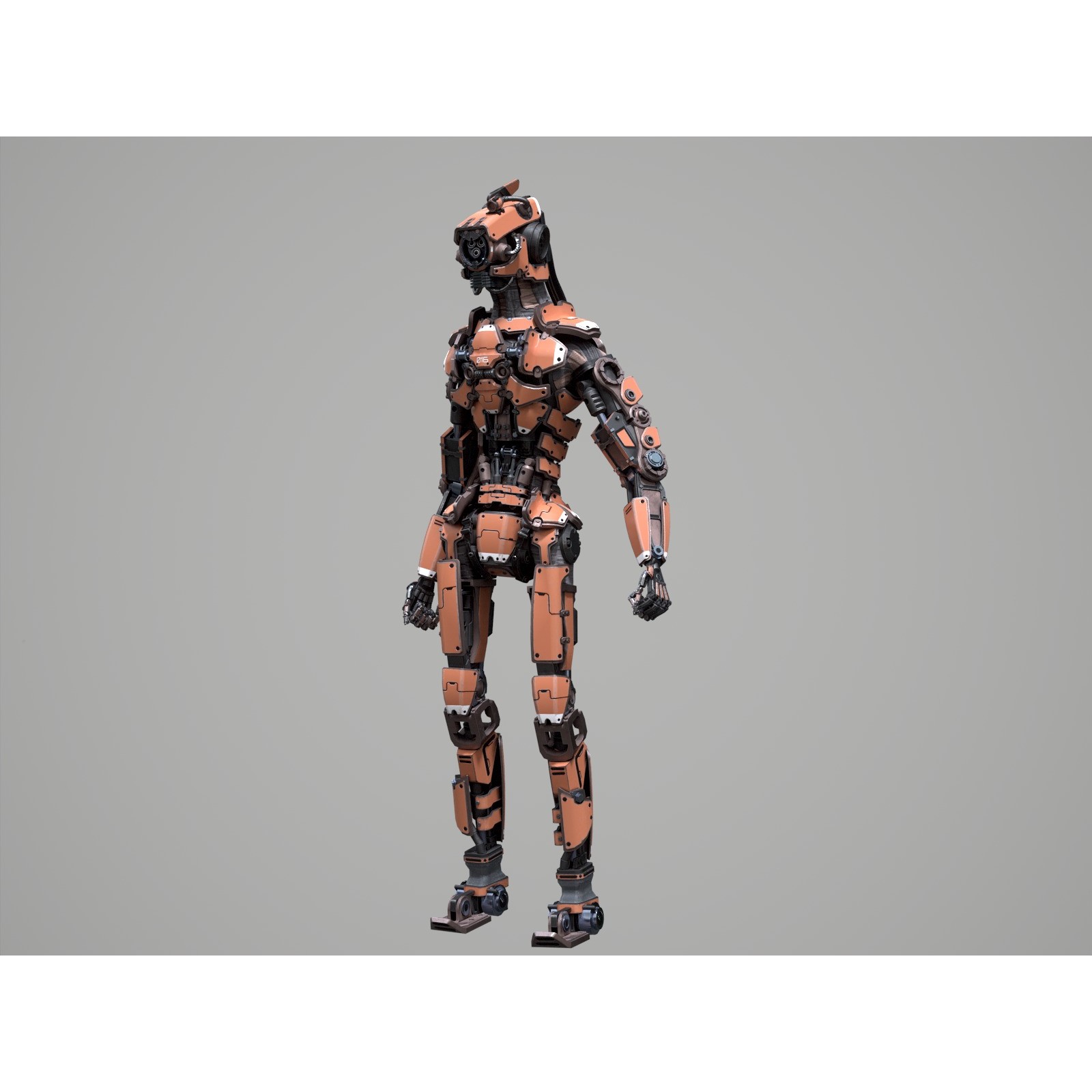 Rigged Sci-Fi Robot - Low-Poly Game-Ready 3D Model - View 18