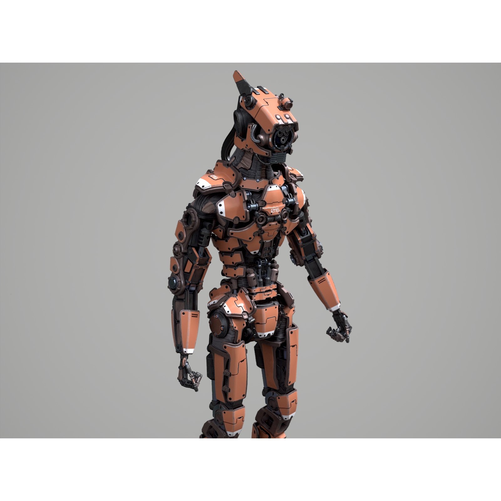 Rigged Sci-Fi Robot - Low-Poly Game-Ready 3D Model - View 19