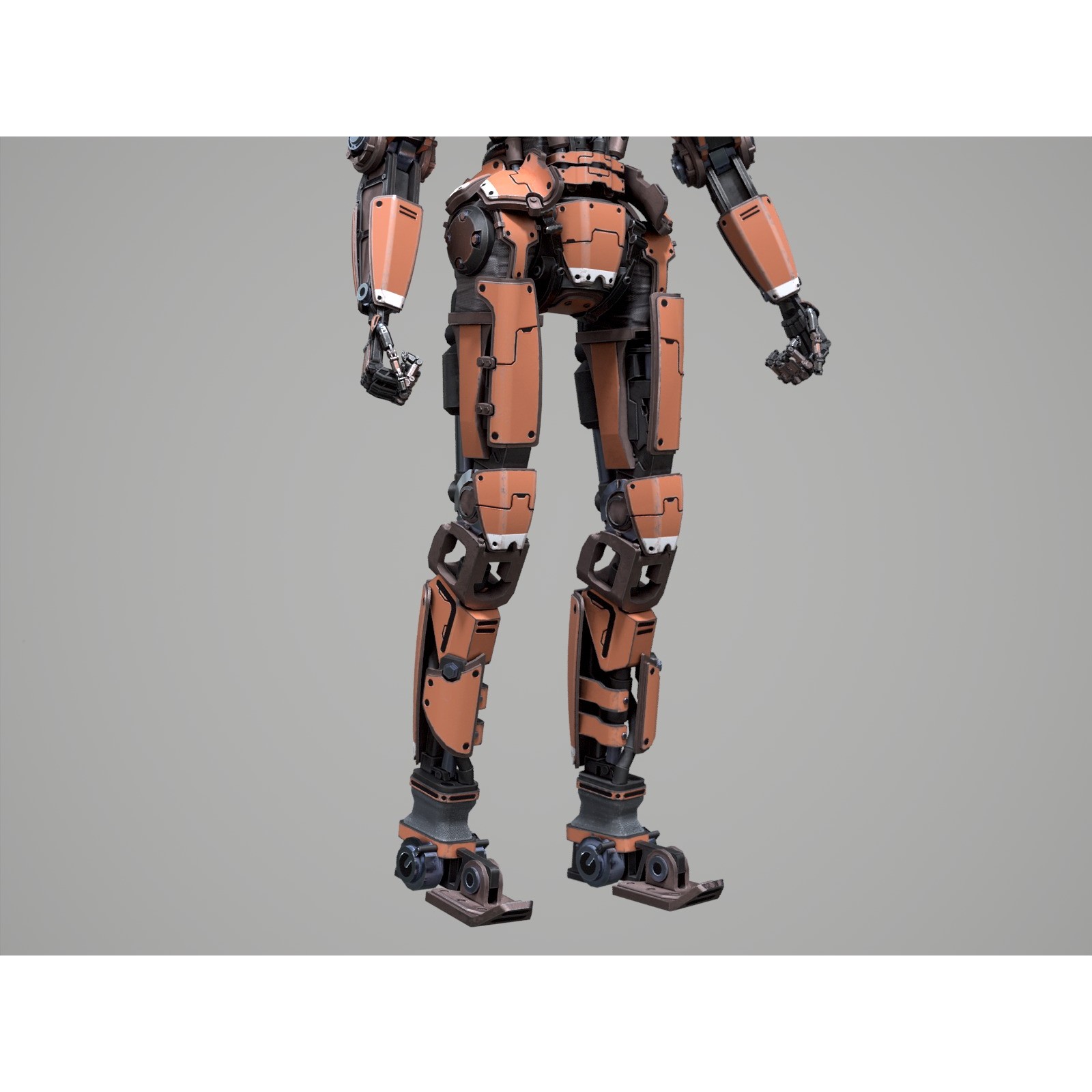 Rigged Sci-Fi Robot - Low-Poly Game-Ready 3D Model - View 23