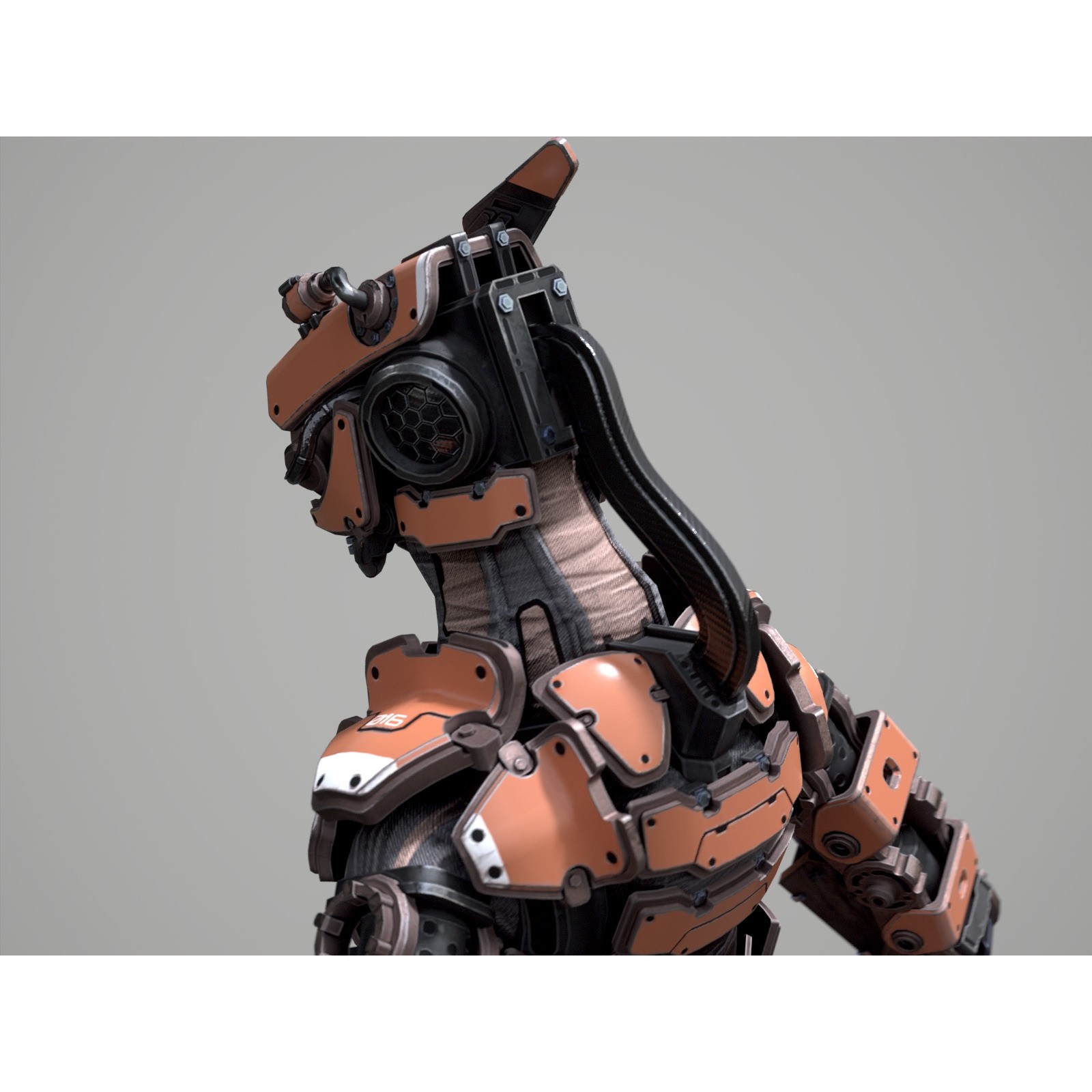Rigged Sci-Fi Robot - Low-Poly Game-Ready 3D Model - View 24