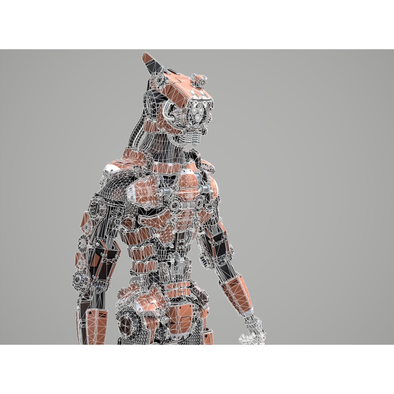 Rigged Sci-Fi Robot - Low-Poly Game-Ready 3D Model - View 26