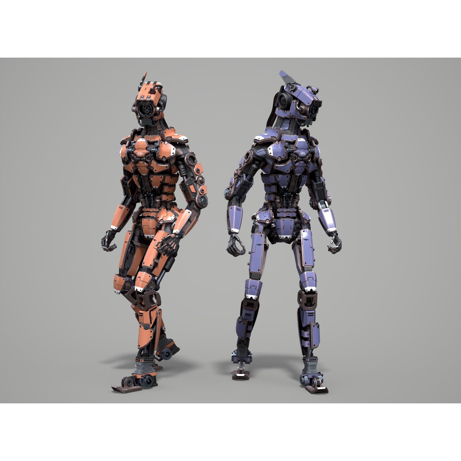 Rigged Sci-Fi Robot - Low-Poly Game-Ready 3D Model - View 3
