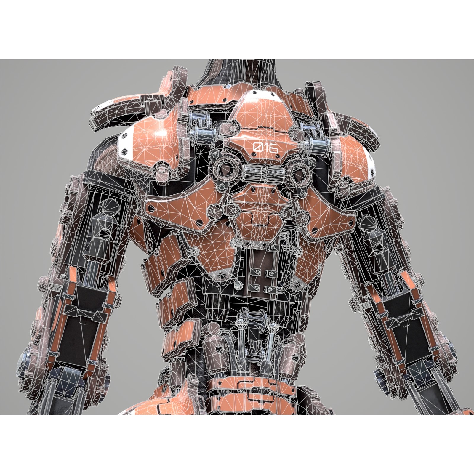 Rigged Sci-Fi Robot - Low-Poly Game-Ready 3D Model - View 32