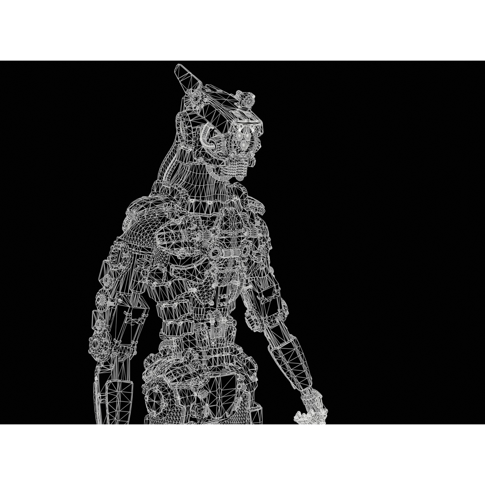 Rigged Sci-Fi Robot - Low-Poly Game-Ready 3D Model - View 34