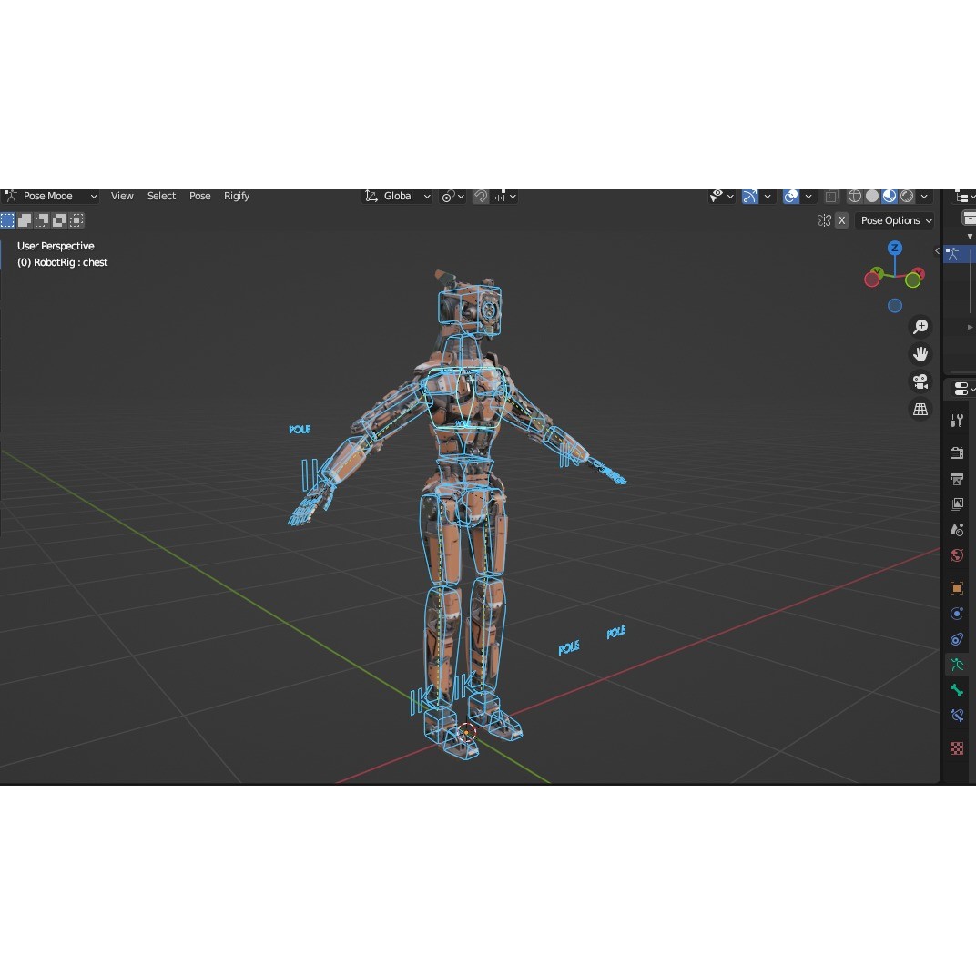 Rigged Sci-Fi Robot - Low-Poly Game-Ready 3D Model - View 42