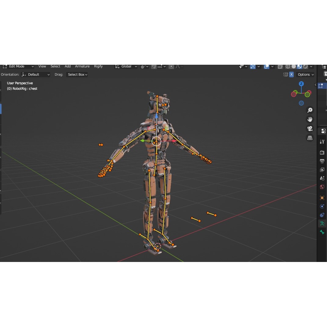 Rigged Sci-Fi Robot - Low-Poly Game-Ready 3D Model - View 43