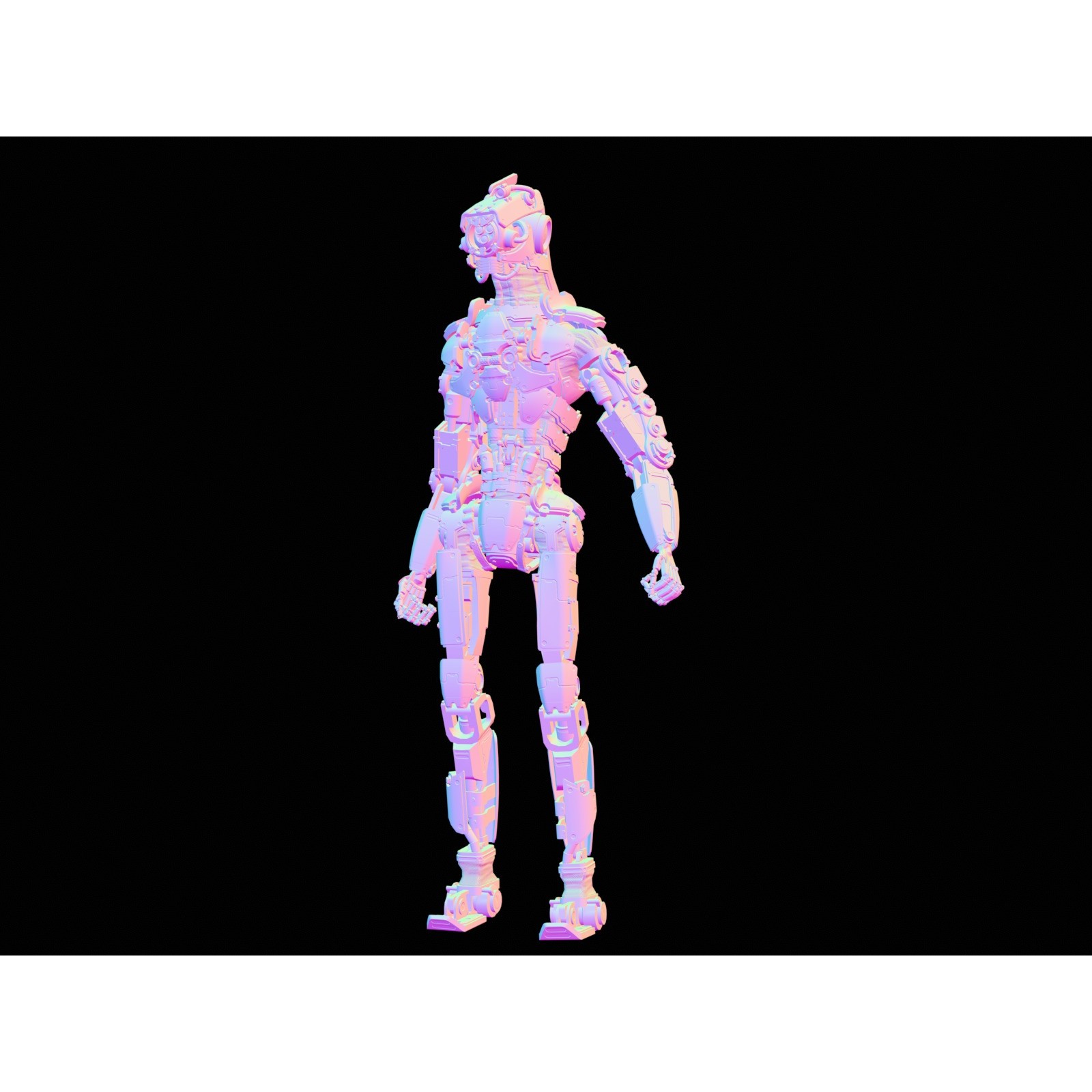 Rigged Sci-Fi Robot - Low-Poly Game-Ready 3D Model - View 48