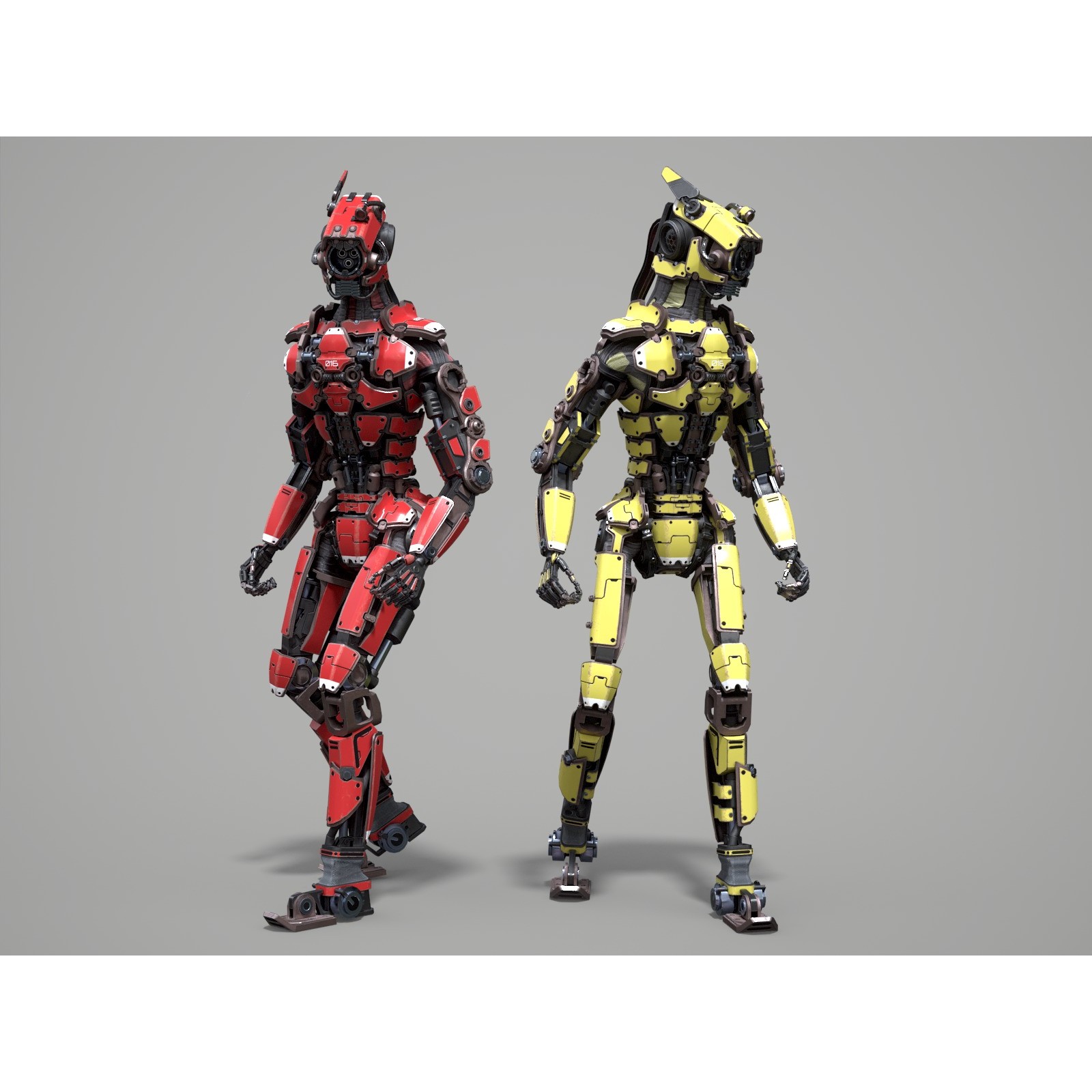 Rigged Sci-Fi Robot - Low-Poly Game-Ready 3D Model - View 5