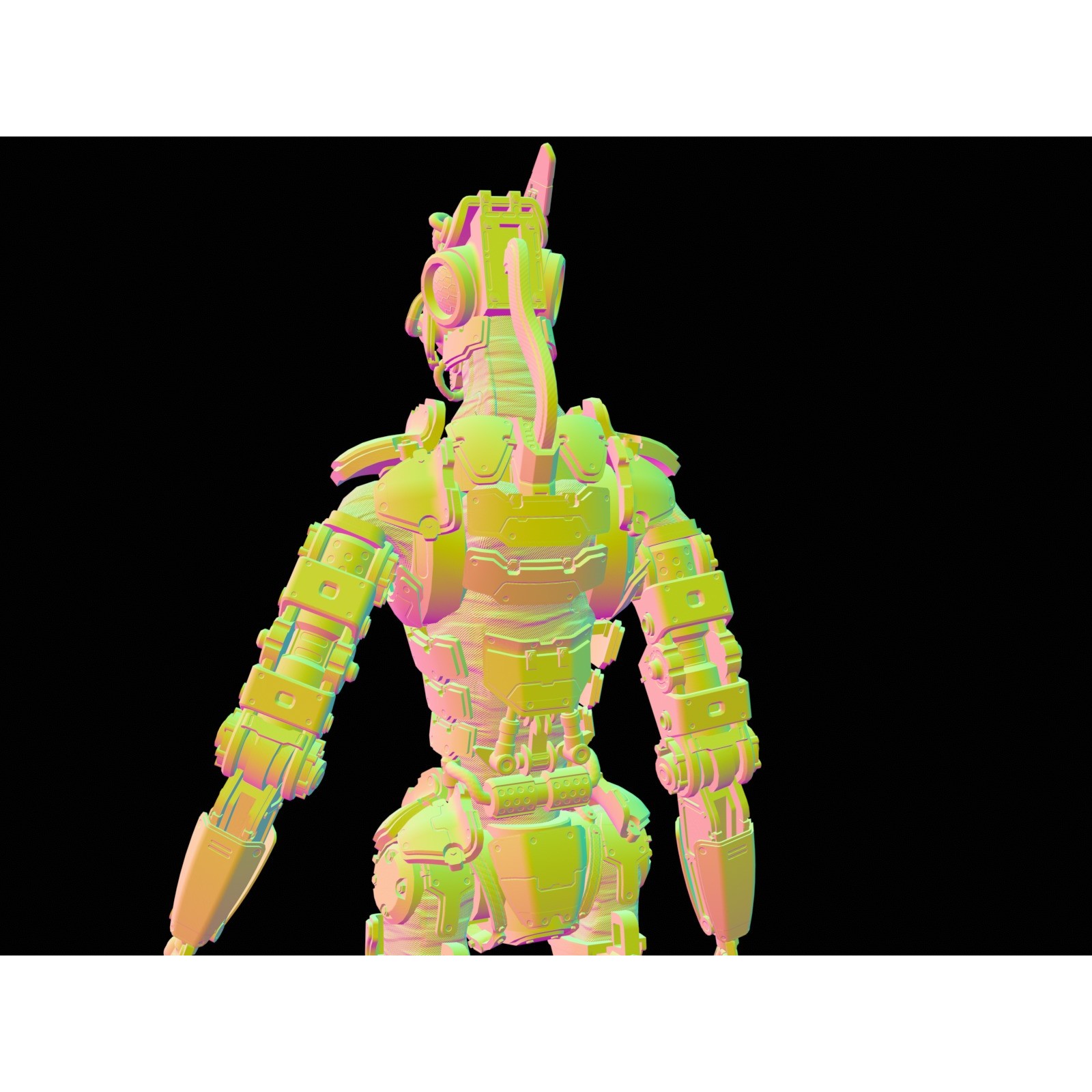 Rigged Sci-Fi Robot - Low-Poly Game-Ready 3D Model - View 50
