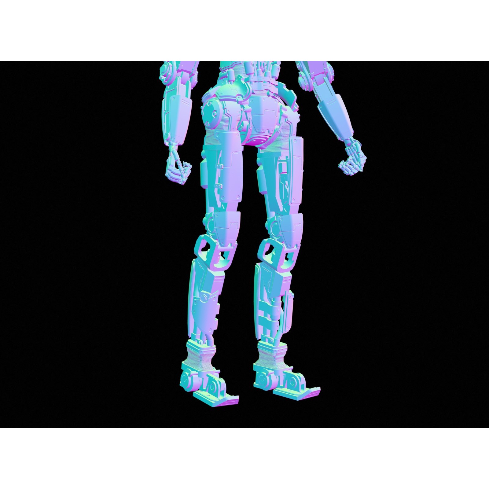 Rigged Sci-Fi Robot - Low-Poly Game-Ready 3D Model - View 51