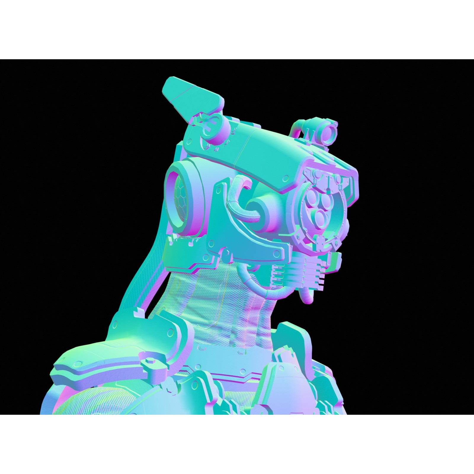 Rigged Sci-Fi Robot - Low-Poly Game-Ready 3D Model - View 52