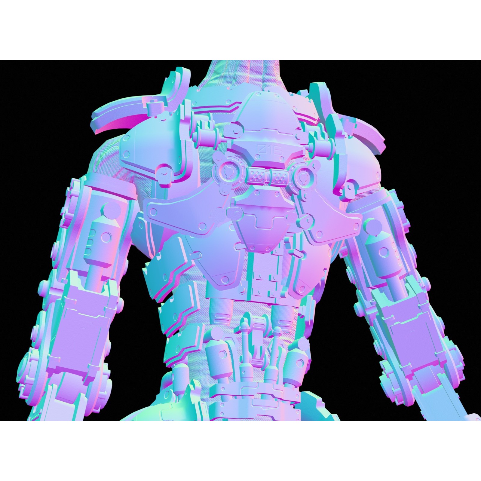 Rigged Sci-Fi Robot - Low-Poly Game-Ready 3D Model - View 53