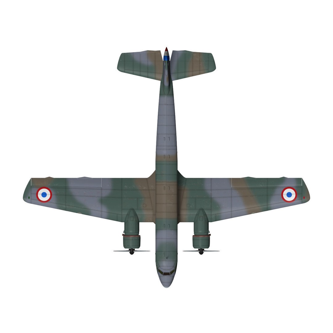 BLOCH MB220 3D Model – High Poly Military Aircraft, FBX/OBJ - View 14