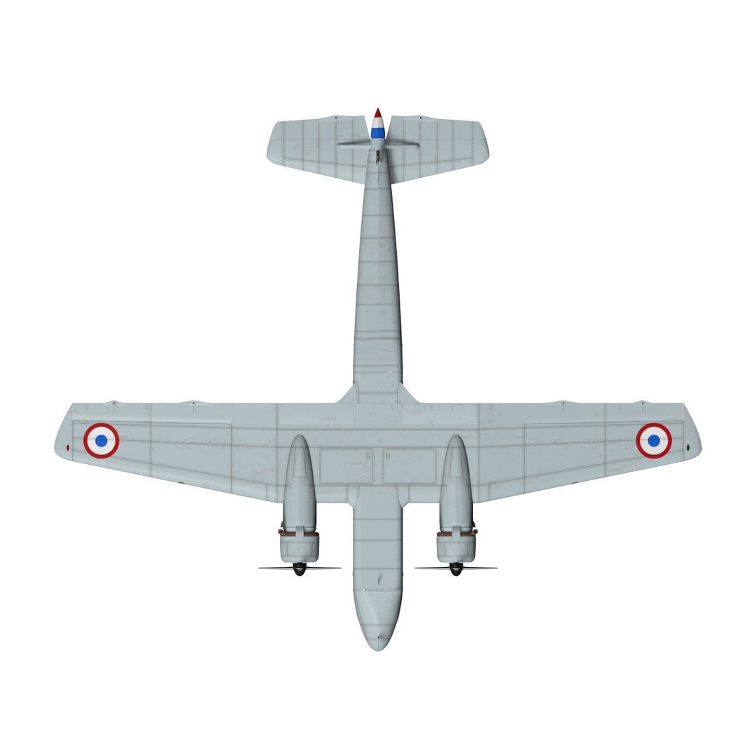 BLOCH MB220 3D Model – High Poly Military Aircraft, FBX/OBJ - View 15