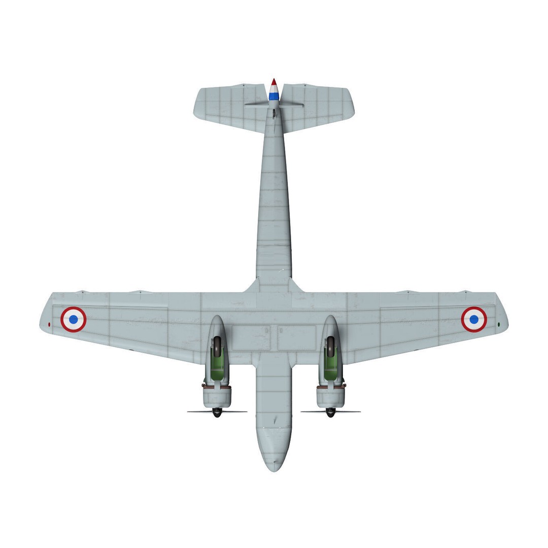 BLOCH MB220 3D Model – High Poly Military Aircraft, FBX/OBJ - View 16