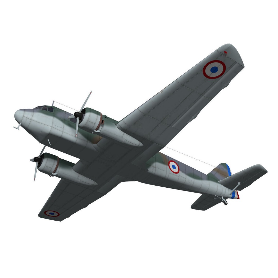 BLOCH MB220 3D Model – High Poly Military Aircraft, FBX/OBJ - View 5