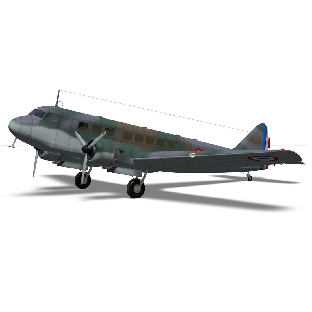 BLOCH MB220 3D Model – High Poly Military Aircraft, FBX/OBJ - View 7
