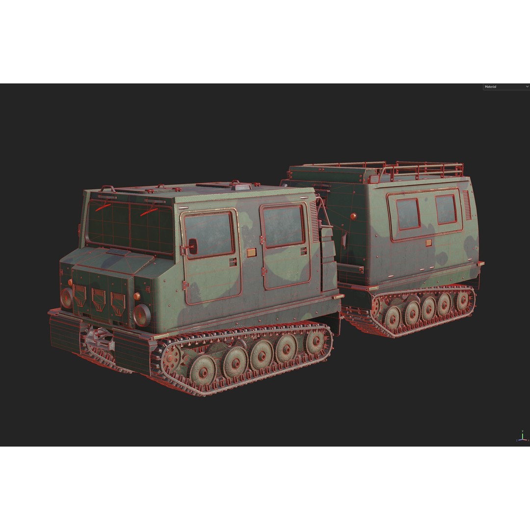 Bandvagn 206 Tracked Terrain Carrier 3D Model – Low Poly PBR Game Asset, FBX - View 11