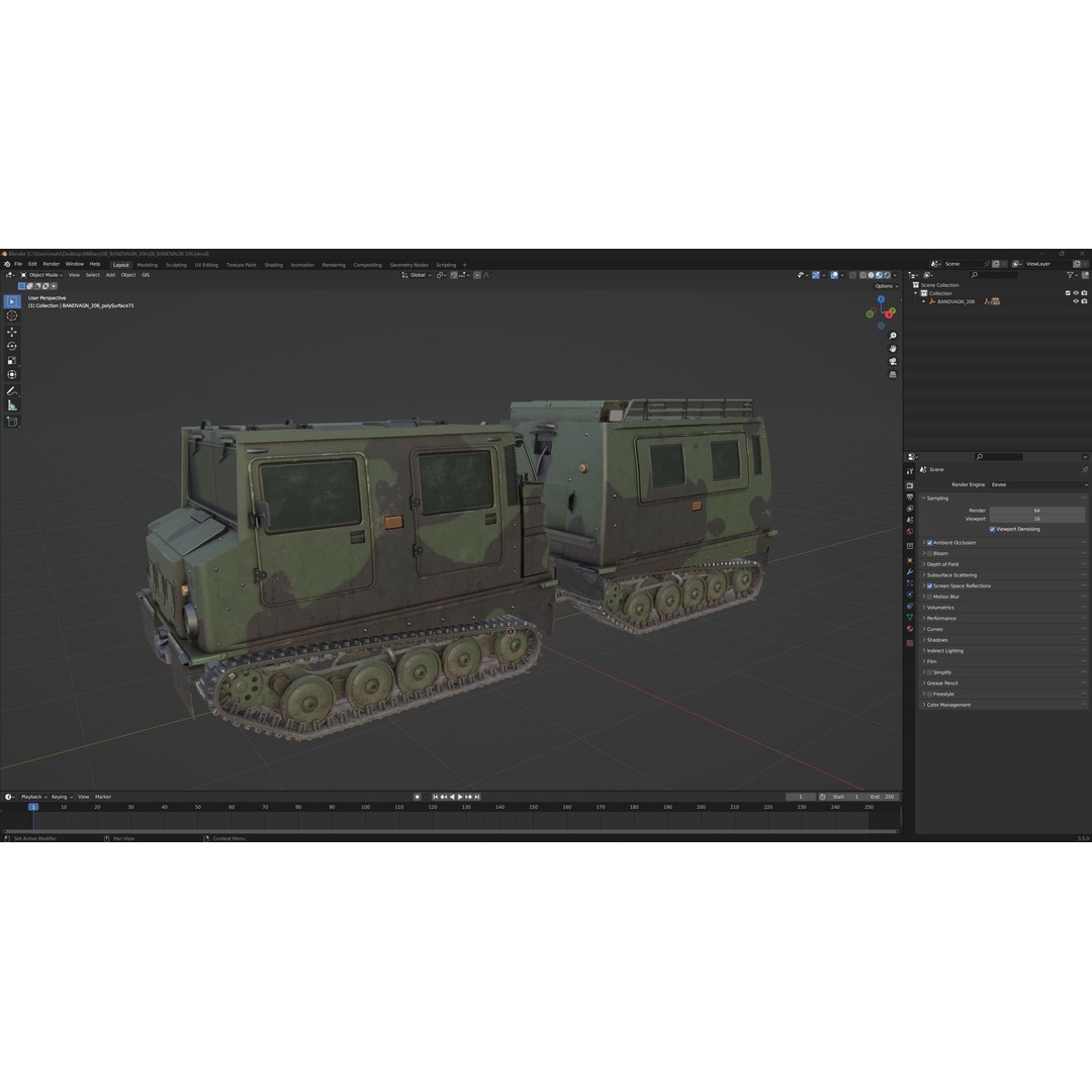 Bandvagn 206 Tracked Terrain Carrier 3D Model – Low Poly PBR Game Asset, FBX - View 12