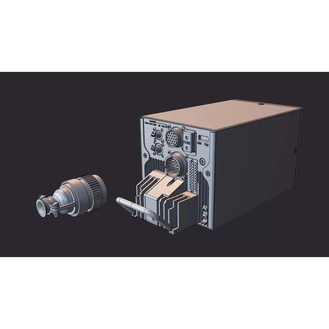 ARC-186 Avionics Set 3D Model – High Detail CAD Control Panel & Radio