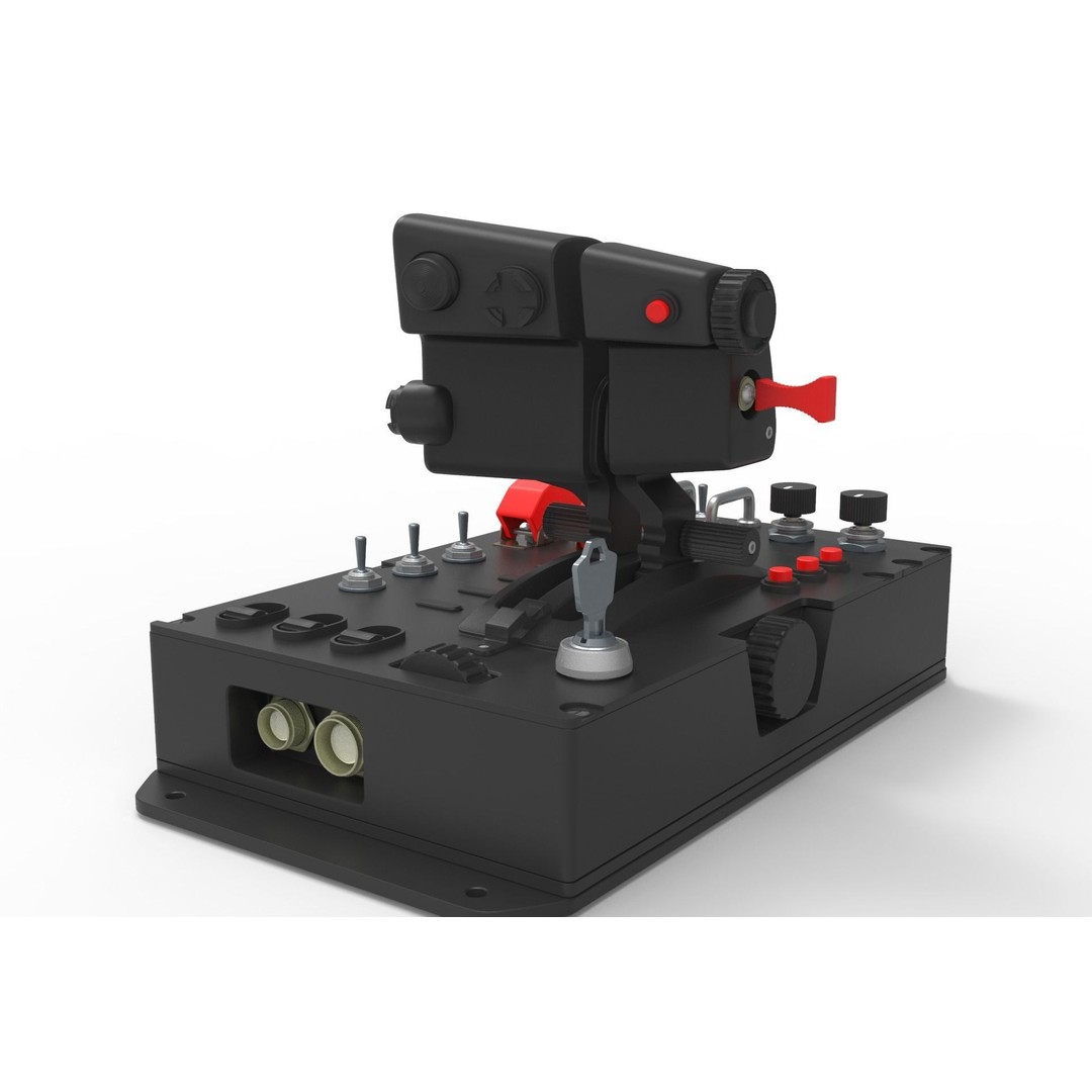 Aircraft Control Joystick 3D Model – Detailed Polygon Mesh, FBX & OBJ - View 10