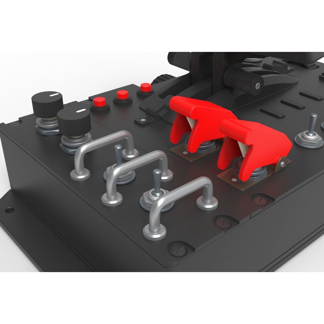 Aircraft Control Joystick 3D Model – Detailed Polygon Mesh, FBX & OBJ - View 13