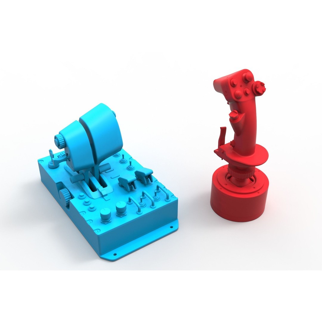 Aircraft Control Joystick 3D Model – Detailed Polygon Mesh, FBX & OBJ - View 18